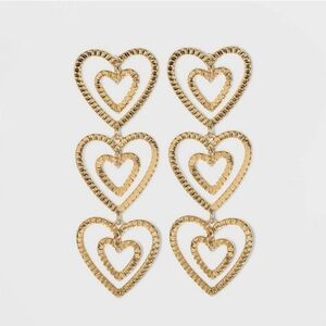🔹️SUGARFIX 🔹️by Baublebar Stacked Gold Heart Drop Earrings  ✨️🍍